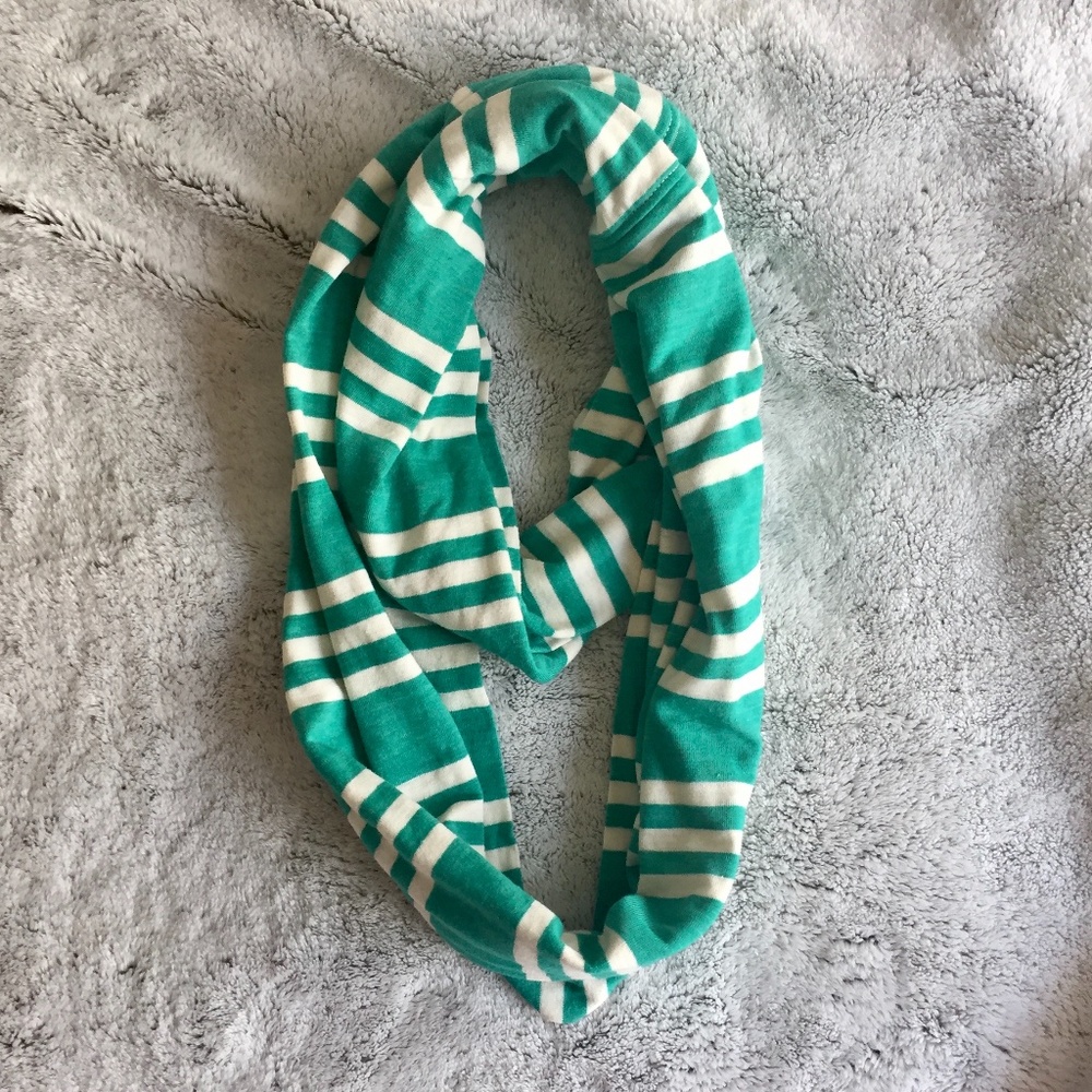 Old Navy Infinity Scarf - Green & White Stripe